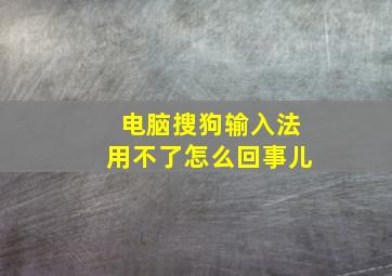 电脑搜狗输入法用不了怎么回事儿