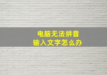 电脑无法拼音输入文字怎么办