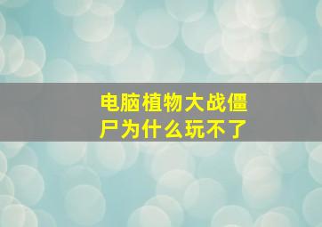 电脑植物大战僵尸为什么玩不了