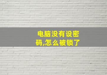 电脑没有设密码,怎么被锁了