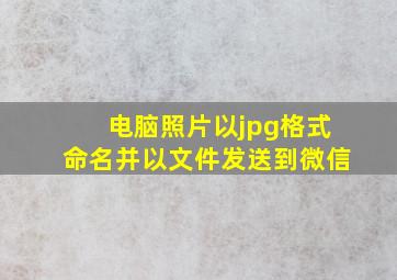 电脑照片以jpg格式命名并以文件发送到微信