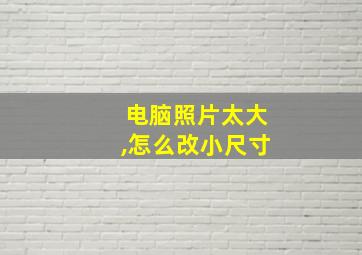 电脑照片太大,怎么改小尺寸