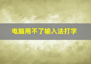 电脑用不了输入法打字