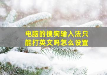 电脑的搜狗输入法只能打英文吗怎么设置