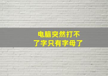 电脑突然打不了字只有字母了