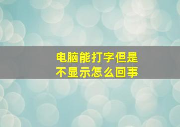 电脑能打字但是不显示怎么回事