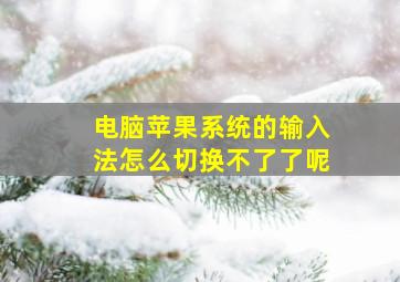 电脑苹果系统的输入法怎么切换不了了呢