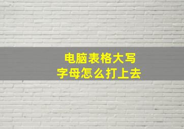 电脑表格大写字母怎么打上去