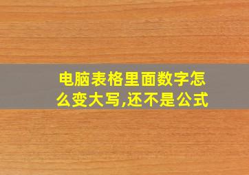 电脑表格里面数字怎么变大写,还不是公式