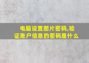 电脑设置图片密码,验证账户信息的密码是什么