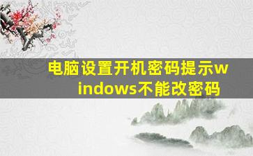 电脑设置开机密码提示windows不能改密码