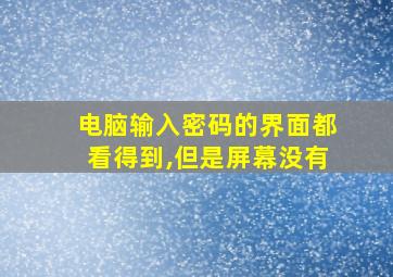 电脑输入密码的界面都看得到,但是屏幕没有