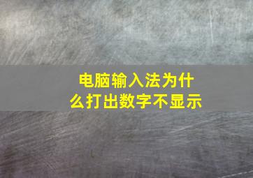 电脑输入法为什么打出数字不显示