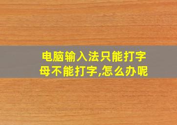 电脑输入法只能打字母不能打字,怎么办呢