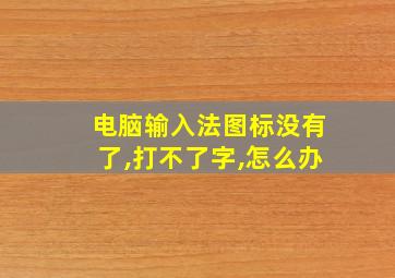 电脑输入法图标没有了,打不了字,怎么办