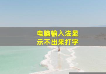 电脑输入法显示不出来打字