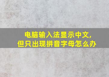 电脑输入法显示中文,但只出现拼音字母怎么办