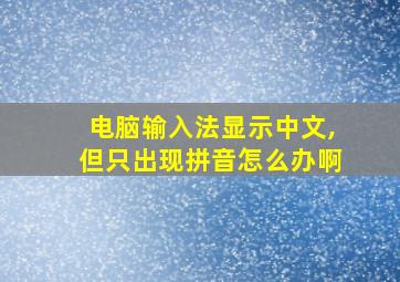 电脑输入法显示中文,但只出现拼音怎么办啊