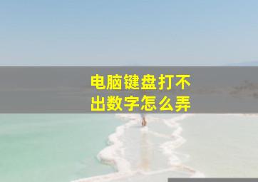 电脑键盘打不出数字怎么弄