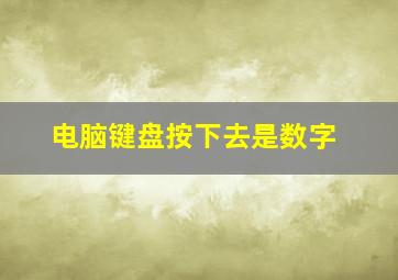 电脑键盘按下去是数字