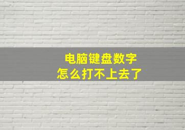 电脑键盘数字怎么打不上去了