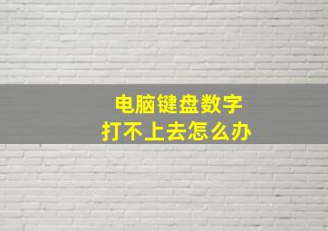 电脑键盘数字打不上去怎么办