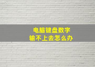 电脑键盘数字输不上去怎么办