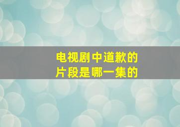 电视剧中道歉的片段是哪一集的