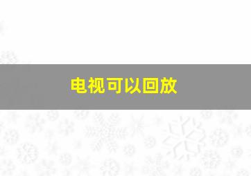 电视可以回放