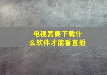 电视需要下载什么软件才能看直播