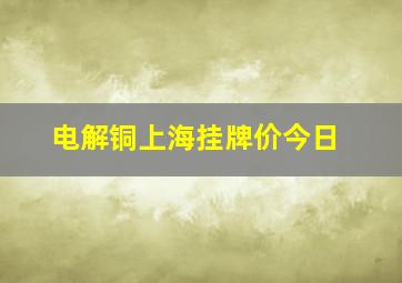 电解铜上海挂牌价今日