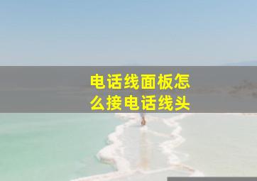 电话线面板怎么接电话线头