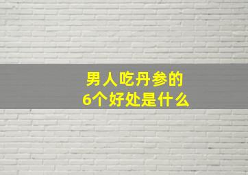 男人吃丹参的6个好处是什么