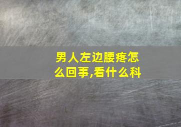 男人左边腰疼怎么回事,看什么科