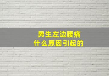 男生左边腰痛什么原因引起的