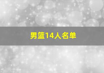 男篮14人名单