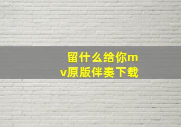 留什么给你mv原版伴奏下载