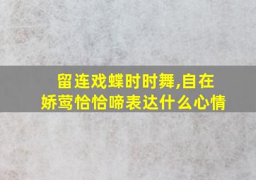 留连戏蝶时时舞,自在娇莺恰恰啼表达什么心情