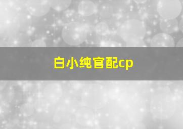 白小纯官配cp