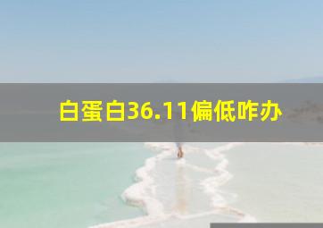 白蛋白36.11偏低咋办