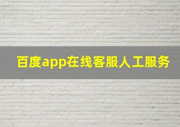 百度app在线客服人工服务