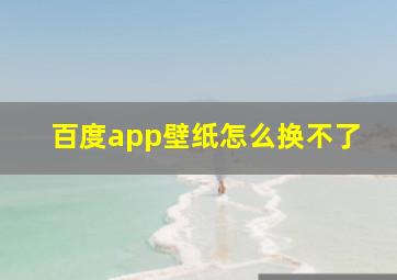 百度app壁纸怎么换不了