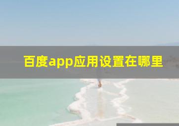 百度app应用设置在哪里