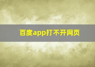 百度app打不开网页