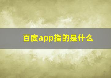 百度app指的是什么