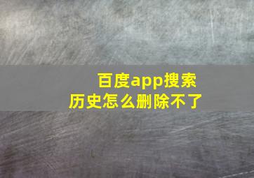 百度app搜索历史怎么删除不了