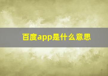 百度app是什么意思