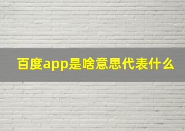 百度app是啥意思代表什么