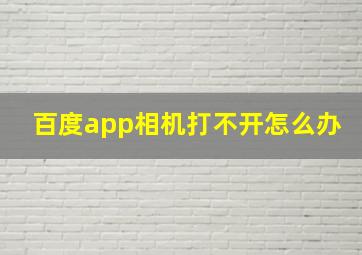 百度app相机打不开怎么办