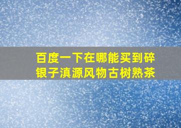 百度一下在哪能买到碎银子滇源风物古树熟茶